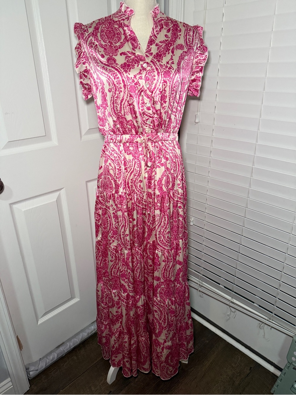 Pinch PAISLEY RUFFLE TIERED MAXI DRESS Large